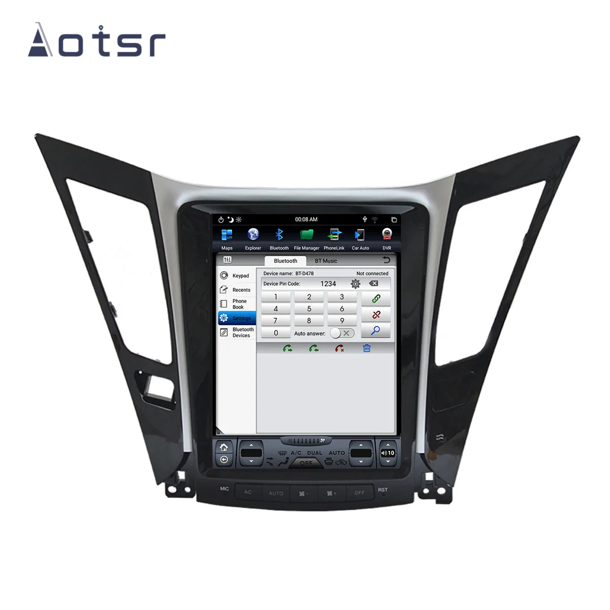 Автомобильный мультимедийный плеер Tesla style Android 9 0 GPS навигация для Hyundai Sonata 8 2012-14 4