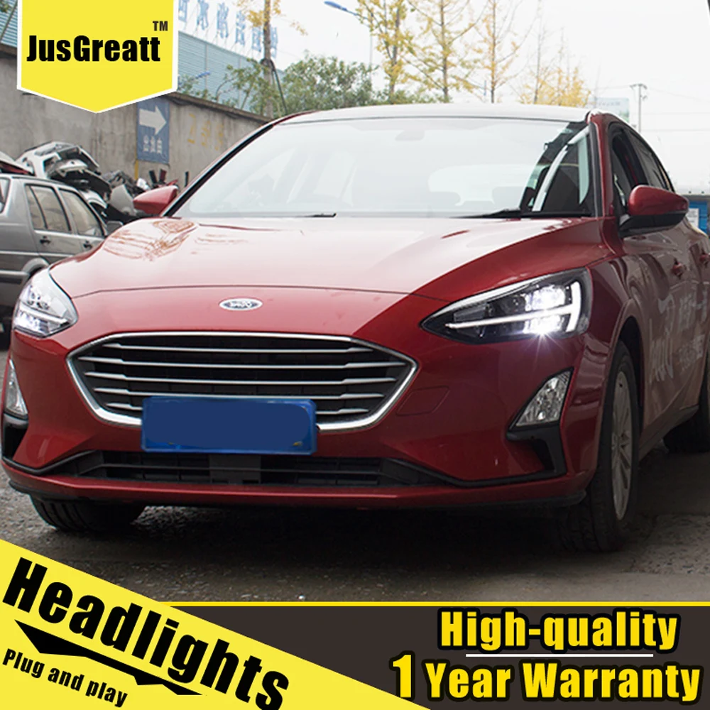 

A Pair For Ford Focus Headlights 2019 Focus LED Head Lamps All LED light Source Daytime Running Lights Dynamic Turn