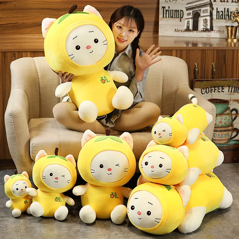 

Kawaii Lemon Cat Plush Toys Stuffed Cute Cat Doll Lovely Animal Pillow Soft Cartoon Toys For Children Girls Christmas Gift