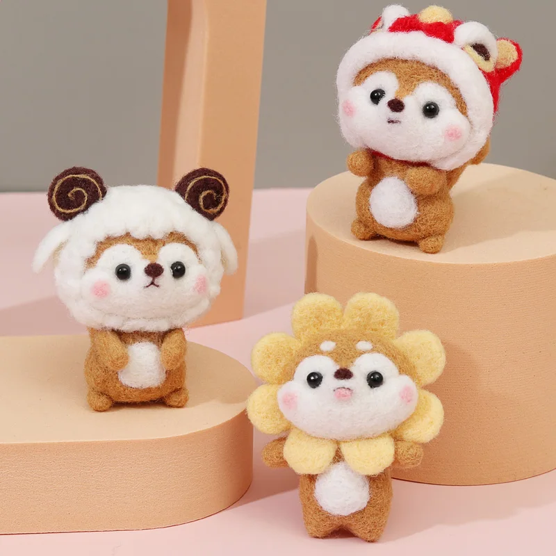 Не закончить фетр комплект креативные милые игрушка белка кукла из шерсти