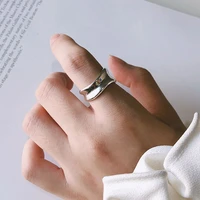 silvology 925 sterling silver glossy irregular rings leaf design korea style minimalist rings for women elegant 925 fine jewelry