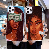fashion black girls for case iphone 11 12 13 pro xs max phone cover shell for cases iphone xs xr 7 8 plus case for iphone se 20