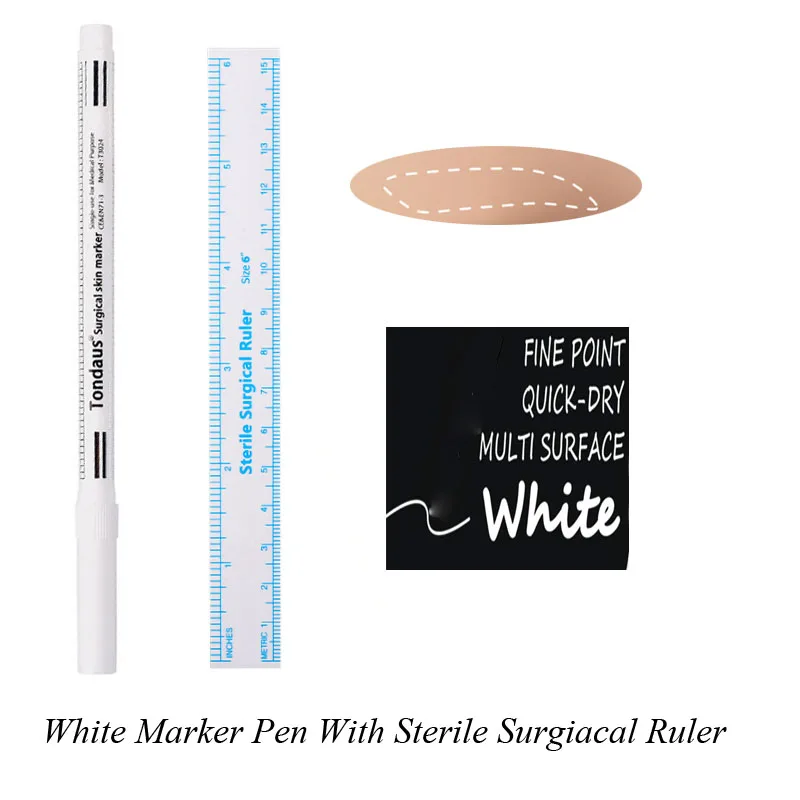 Белая гелевая ручка с очень тонкой точкой хирургические наконечники маркеры
