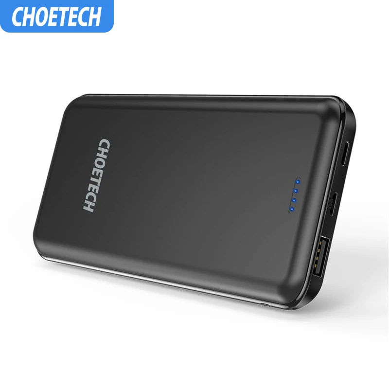 CHOETECH power Bank 10000 мАч 5 в 2.4A ультра тонкий литий полимерный портативный аккумулятор