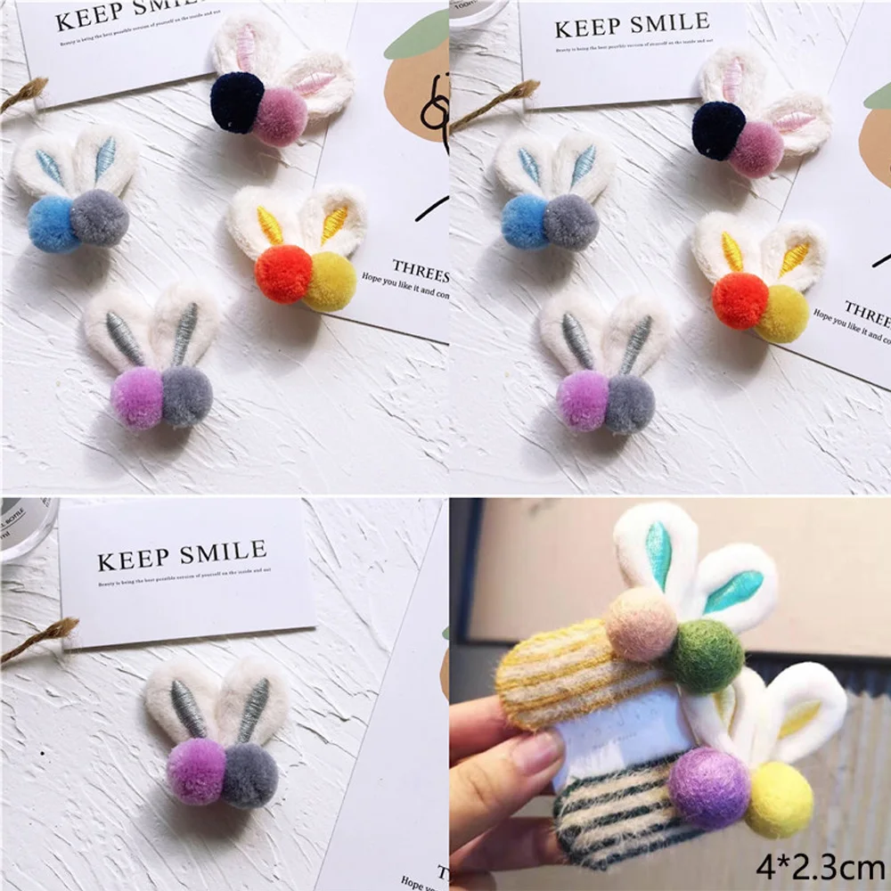 5 шт. корейский Лидер продаж милый меховой шарик с кроличьими ушками украшение