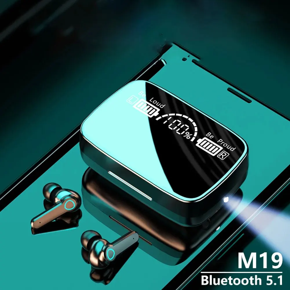 

M19 TWS Bluetooth 5.1 Earbuds Wireless Touch Control Waterproof Earphones Noise Canceling SportsFashion Headsets With Microphone
