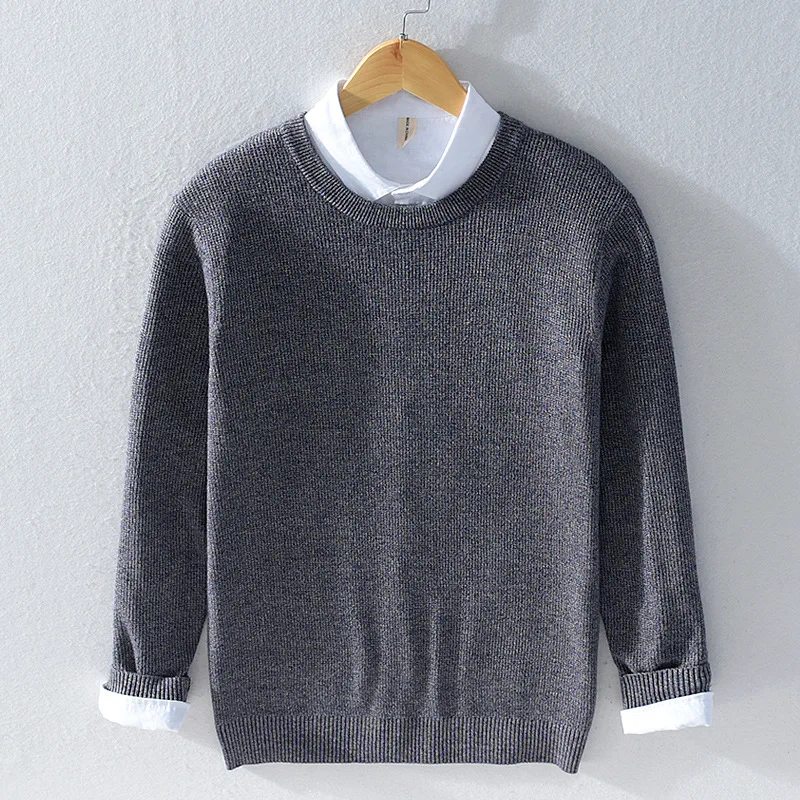 

New Men's Thick Sweater Men's 2021 Autumn and Winter New Korean Style Trendy Knitted Tops Round Neck