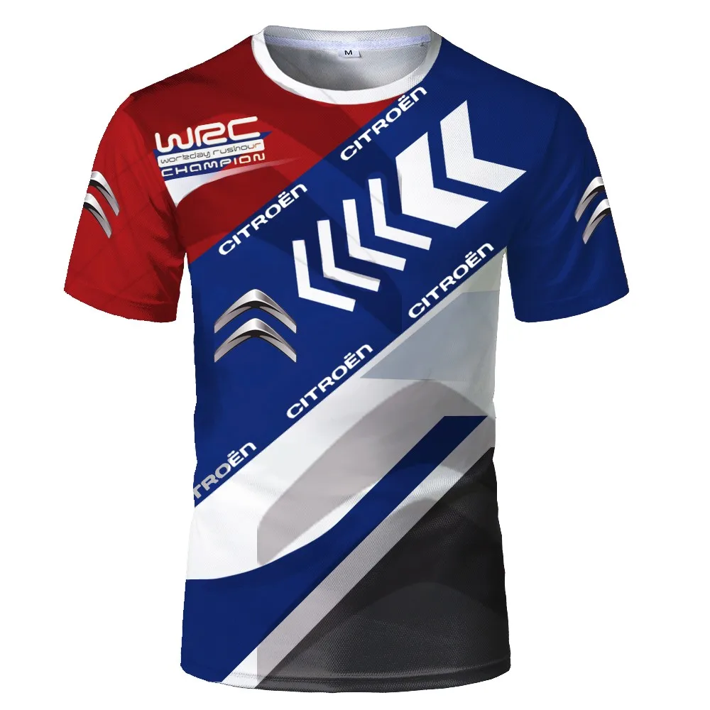 

3D car logo T-shirt summer hot sale short-sleeved slim-fitting comfortable men's and women's sports T-shirt men's round neck top