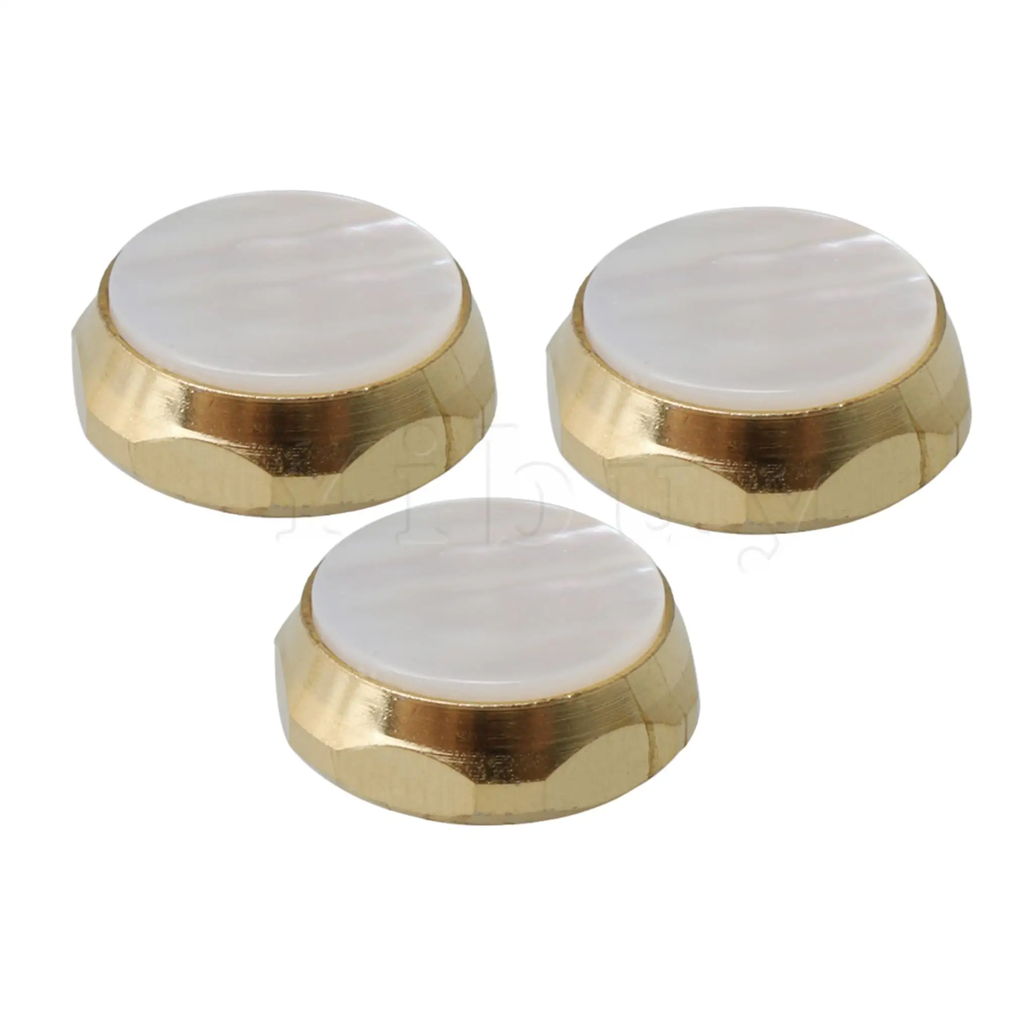 

3Pcs Zinc Alloy White Shell Inlay Finger Hexagon Buttons for Trumpet Instrument