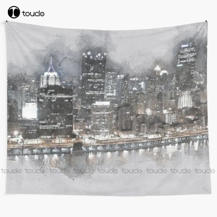 

New Night Drive Thru Pittsburgh Tapestry Wall Tapestry Cheap Tapestry Wall Hanging For Living Room Bedroom Dorm Room Home Decor