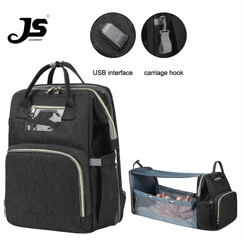 Jusanbaby Backpack Diaper Bag for Mom Multifunctional Mummy Bag Stroller Bag Waterproof High Capacity