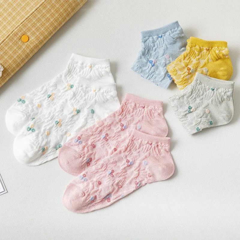 Женские носки женские хлопковые вязаные с цветочным узором модные милые в Ретро