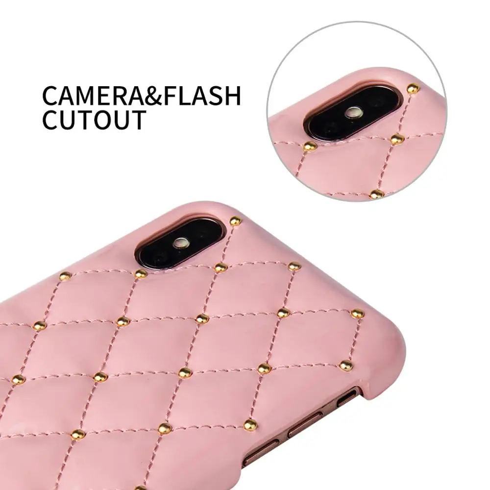 Роскошные клетчатые чехлы с заклепками для iPhone 11 Pro Max XR XS MAX X 8 7 6 6S Plus SE 2020 чехол из