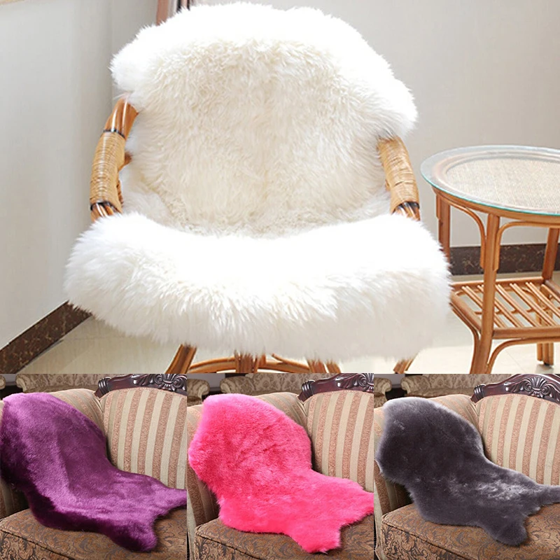 Carpets Shag Rug Gift Carpet Rugs Washable Plush Fur Wool Seat Pad Decor Chair Cover Blanket Bedroom Hairy Soft Sheepskin | Дом и сад