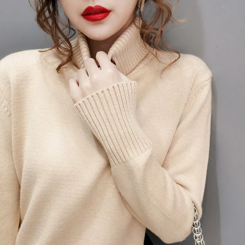 

OHRYIYIE Turtleneck Women Sweater Winter Warm Female Jumper Thick Long Sleeve Slim Sweaters Knitted Pullovers Tops Pull Femme