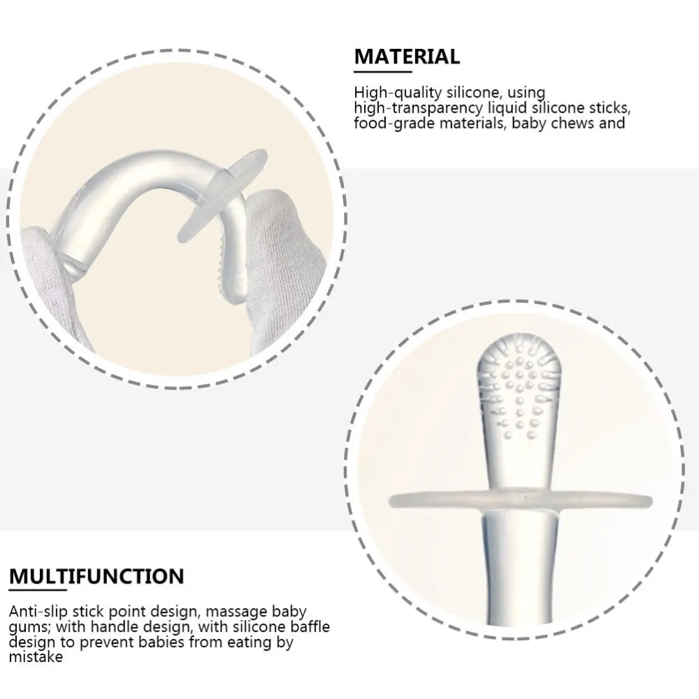 

5Pcs Silicone Baby Molar Stick Creative Teething Rod Infant Teether Transparent