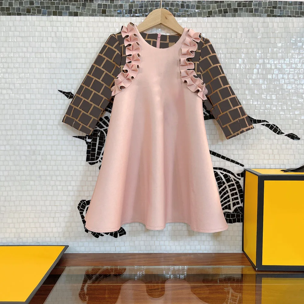

Brand design girl space cotton flower sleeve Princess Palace style bow flower dress dress children's dress high quality