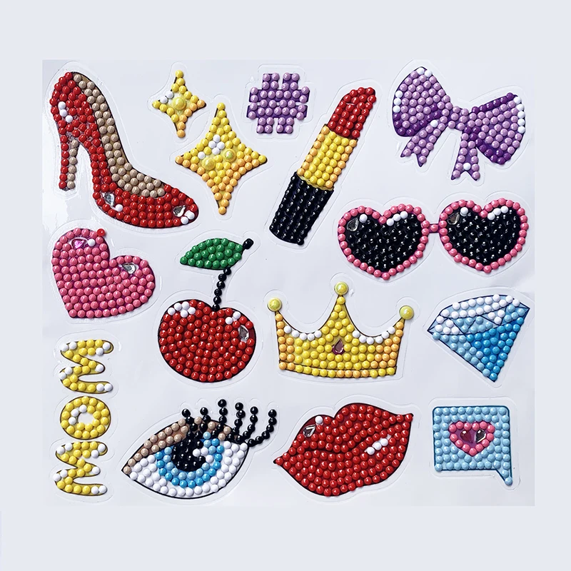 

Hamburger Diamond Painting Sticker For Kids Paint By Numbers 5D Diamond Sticker For Cup Book Decorations DIY Educational Toy