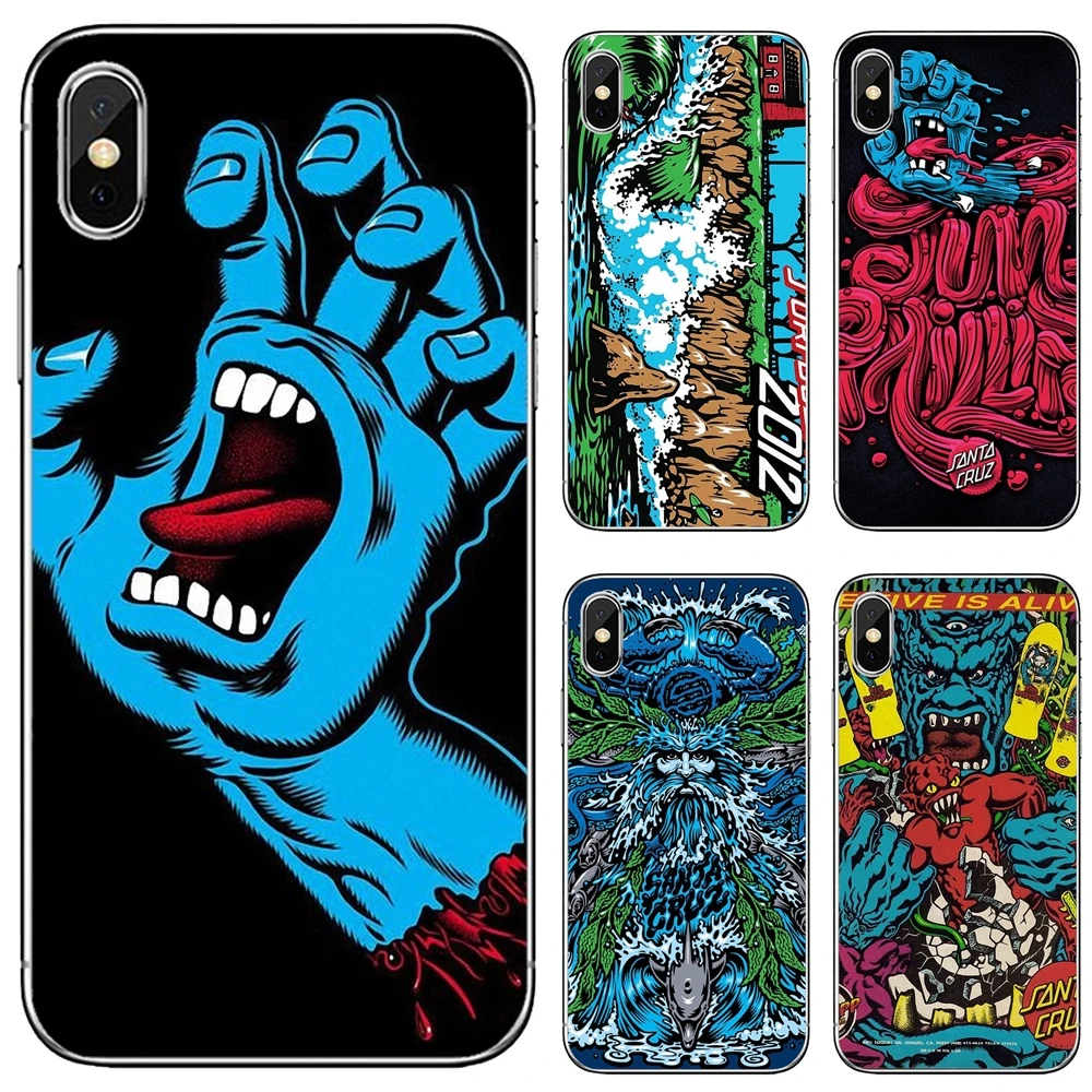 

Santa-Cruz-Skateboards-Art-pattern For Apple iPhone 10 11 12 Pro Mini 4S 5S SE 5C 6 6S 7 8 X XR XS Plus Max 2020 Soft Skin Cover