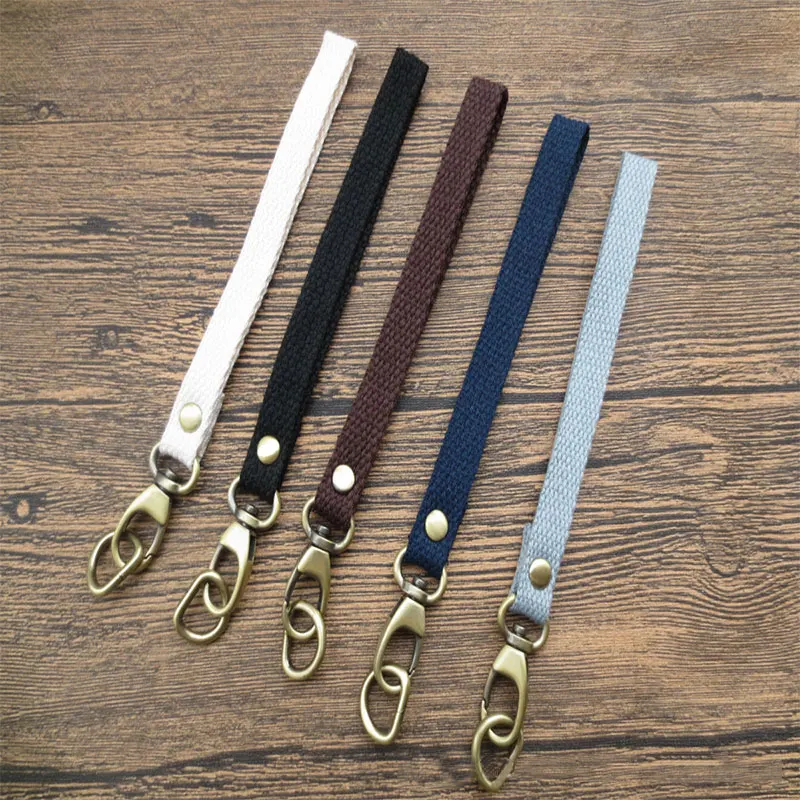 Модный Одноцветный холщовый ремешок для сумки DIY сменный на запястье кошелек