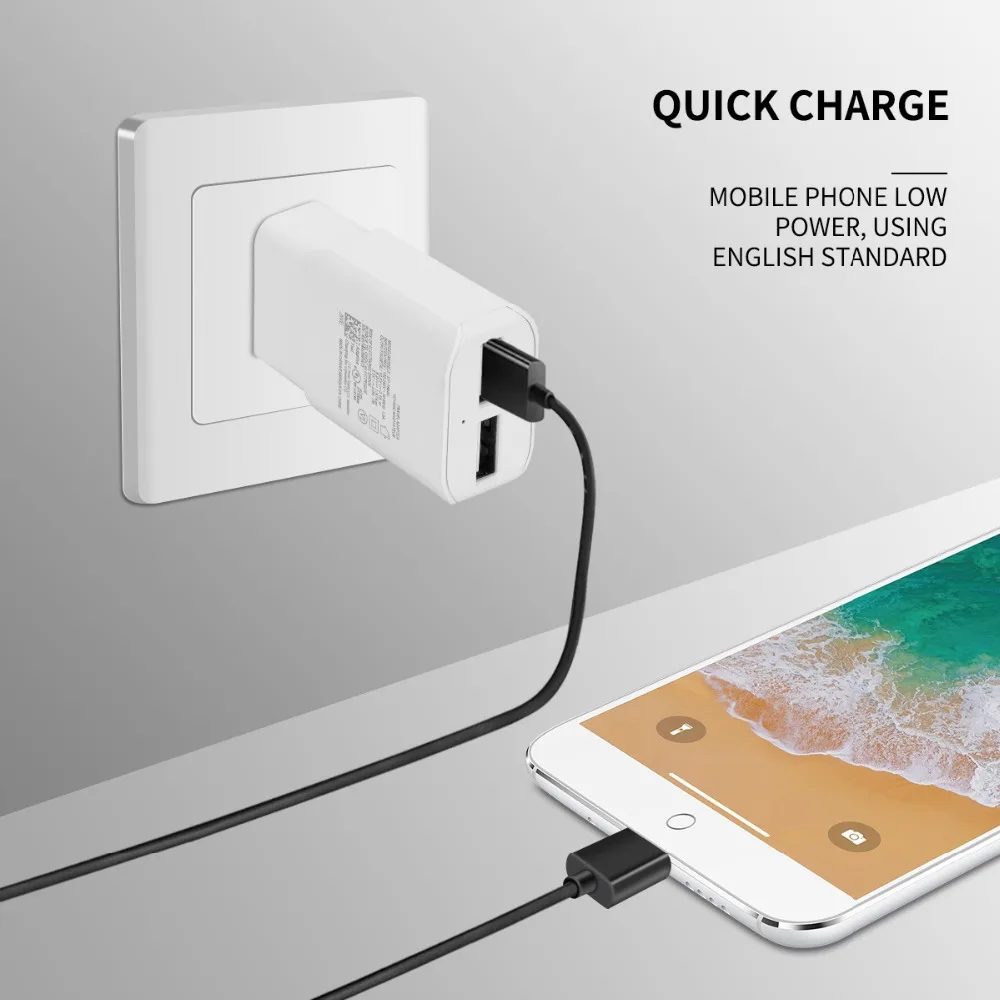 KOOYUTA QC 3,0 адаптер зарядного устройства с двойным USB EU/US Вилка Путешествия стены Быстрая зарядка зарядное устройство для iPhone X samsung S8 мобильного телефона зарядное устройство
