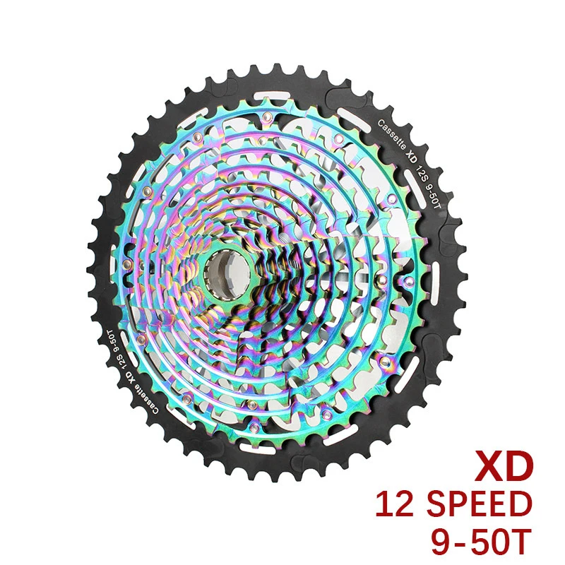 

MTB XD 12 S 9-50T кассета велосипеда свободное колесо Сверхлегкий CNC Сталь Красочный горный велосипед 12 Скоростей Звездочка свободное колесо 374 г