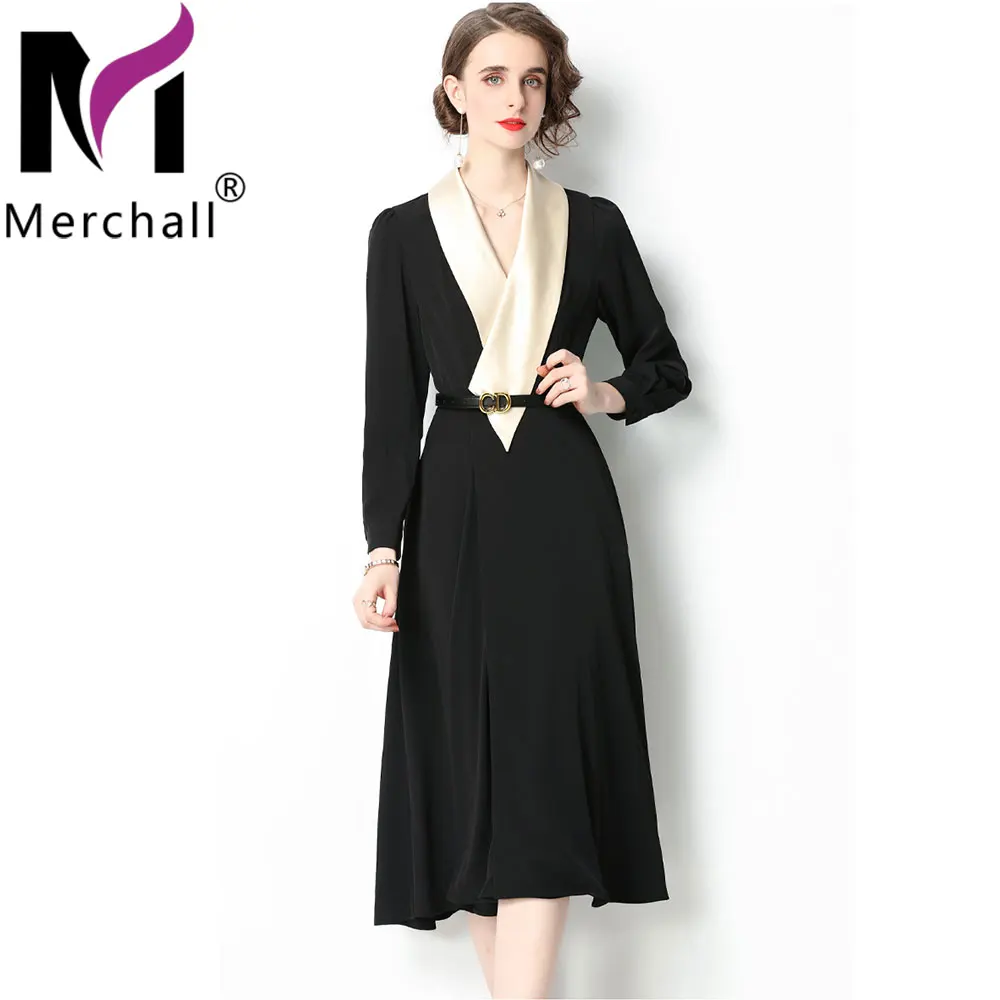 

Женское винтажное платье-миди с V-образным вырезом, длинным рукавом