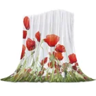 Ручная роспись Стиль мака каштан в цветочек из кораллового флиса одеяла фланелевые покрывала мягкий теплый одеяла для кровать диван крышка