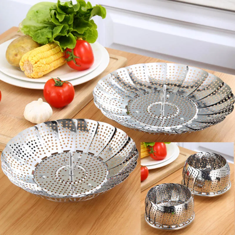 Складная рама для пароварки из нержавеющей стали Овощная кухонная корзина