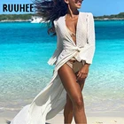 Женский купальный костюм RUUHEE, 2021, сексуальный купальный костюм, бикини, хлопчатобумажные купальники, летняя пляжная одежда, Пляжное Платье