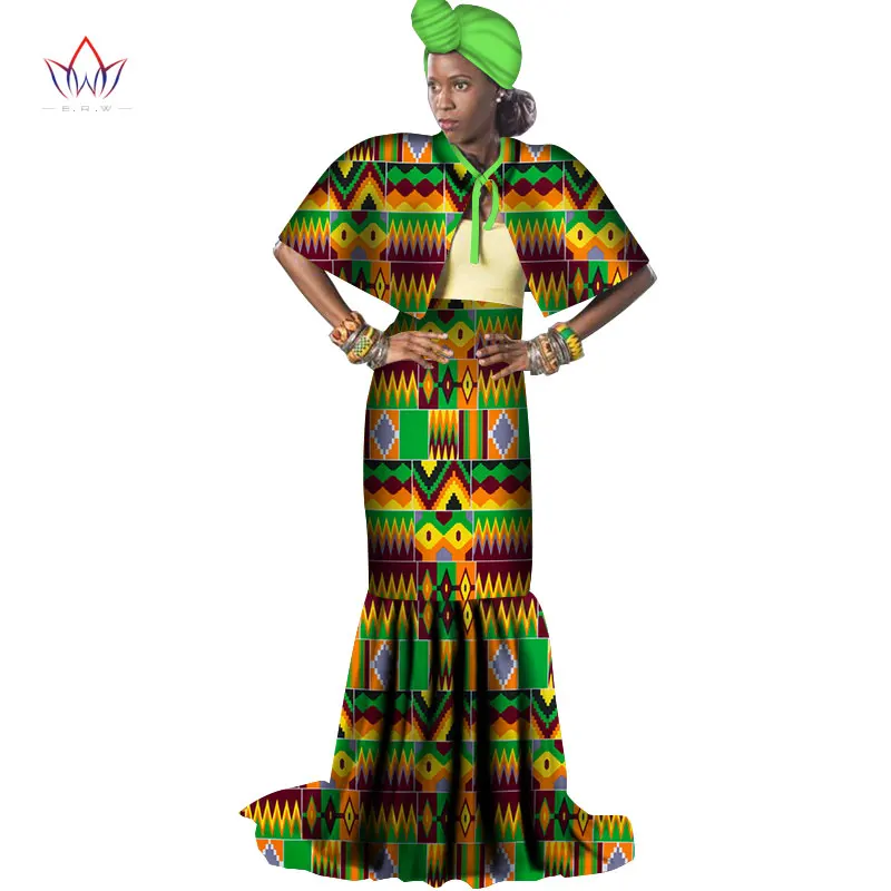 

Set woman winter two pieces fashion 2021 African Suit Top skirt Party For Women Outfits Ankara style clothing plus size WY3140