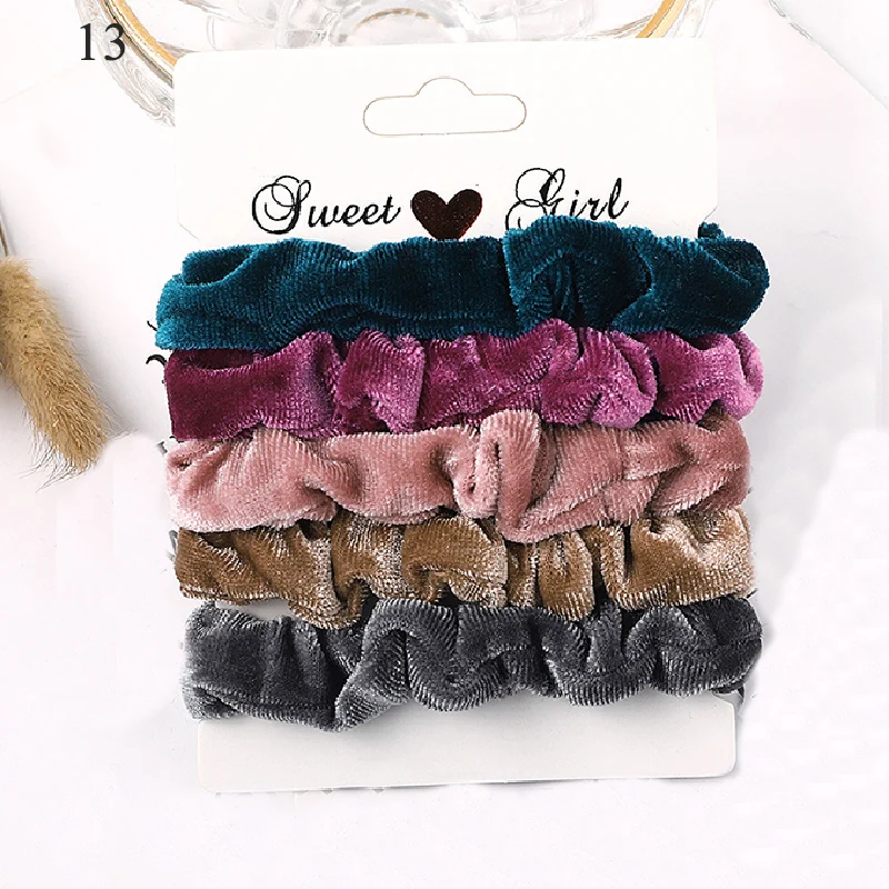 

6Pcs Fashion Hair Rope Elastic Hair Ties Solid color Women Ponytail Rubber Band Girls Scrunchie Holder Fashion Hair Accessories