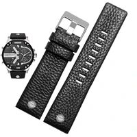 genuine leather watchband for diesel dz7257 1657 4323 7314 7313 7371 watch belt strap 22 24 26 27 28 30mm black brown white band