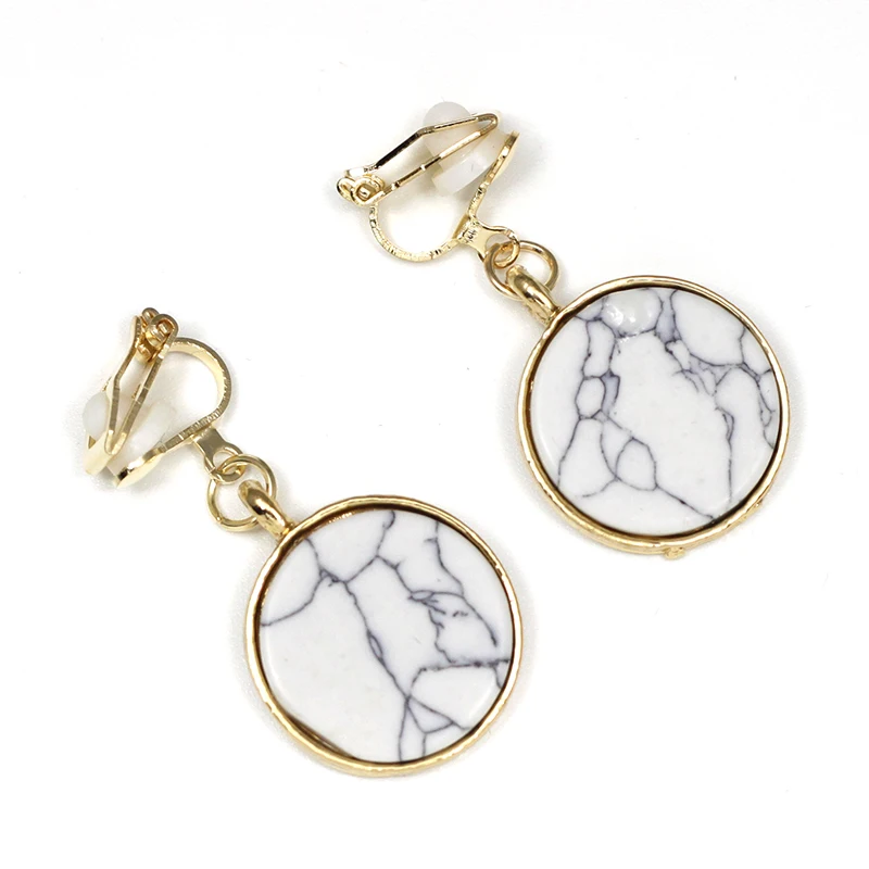 Имитация мраморного зажим серьги без отверстий клипсы рандомные пирсинга