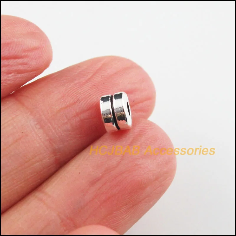 Модные 45 шт Тибетский серебристый цвет Крошечные Круглые Подвески Spacer Бусины 6