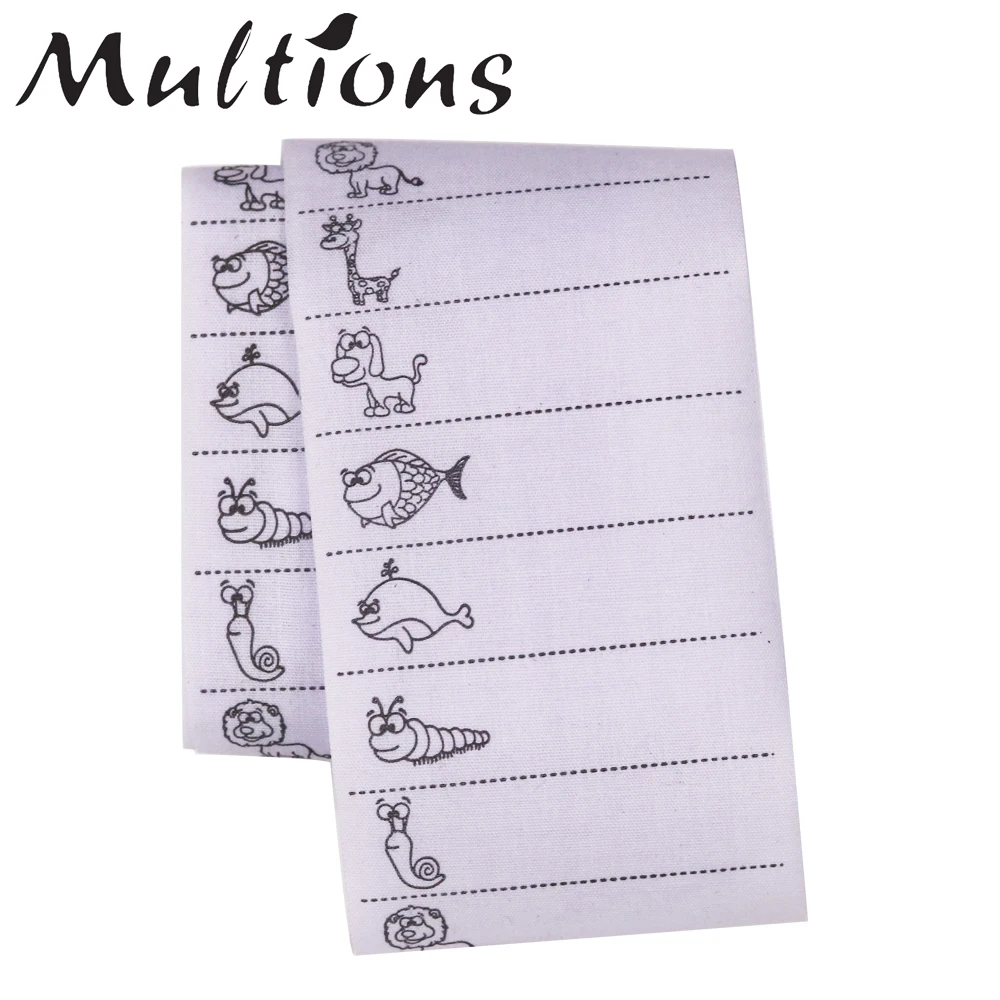 100 шт. белые наклейки с животными моющиеся для одежды тканевые бирки сделай сам |