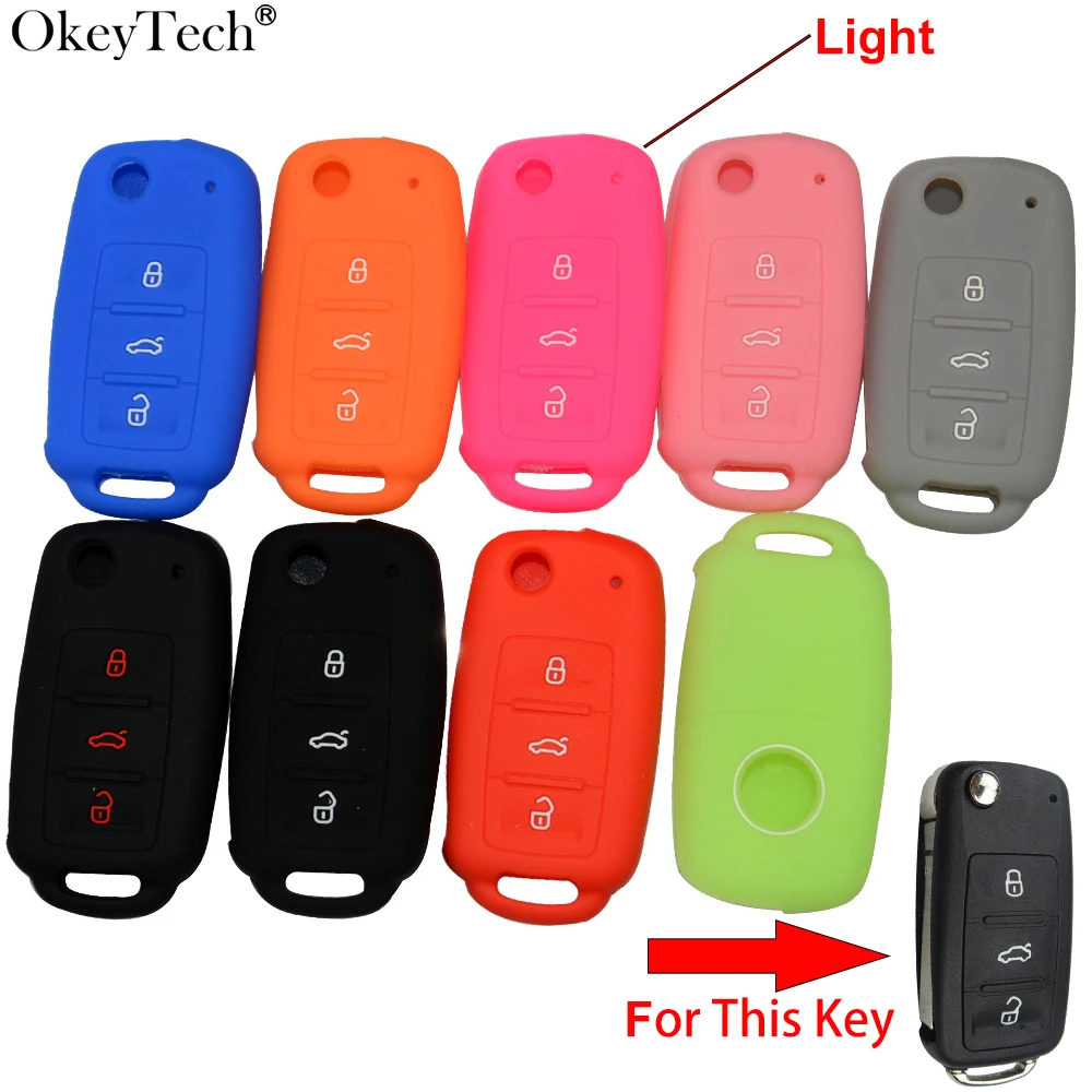 OkeyTech 3 кнопки дистанционного силиконовый чехол для ключей от машины брелок в виде