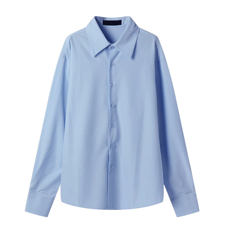 

2019 Winter New Korean Version Of The Trend Loose Harajuku Solid Color Lazy Wind Three-color Pointed Collar Casual Couple Shirt