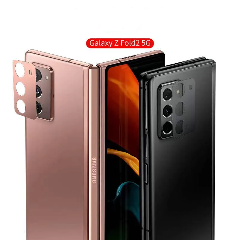 

Защитная пленка для камеры Samsung Z, Fold2, 5G, закаленное стекло, металлическое кольцо для защиты объектива, чехол для Galaxy Z, Fold2, 5G, 2 шт.