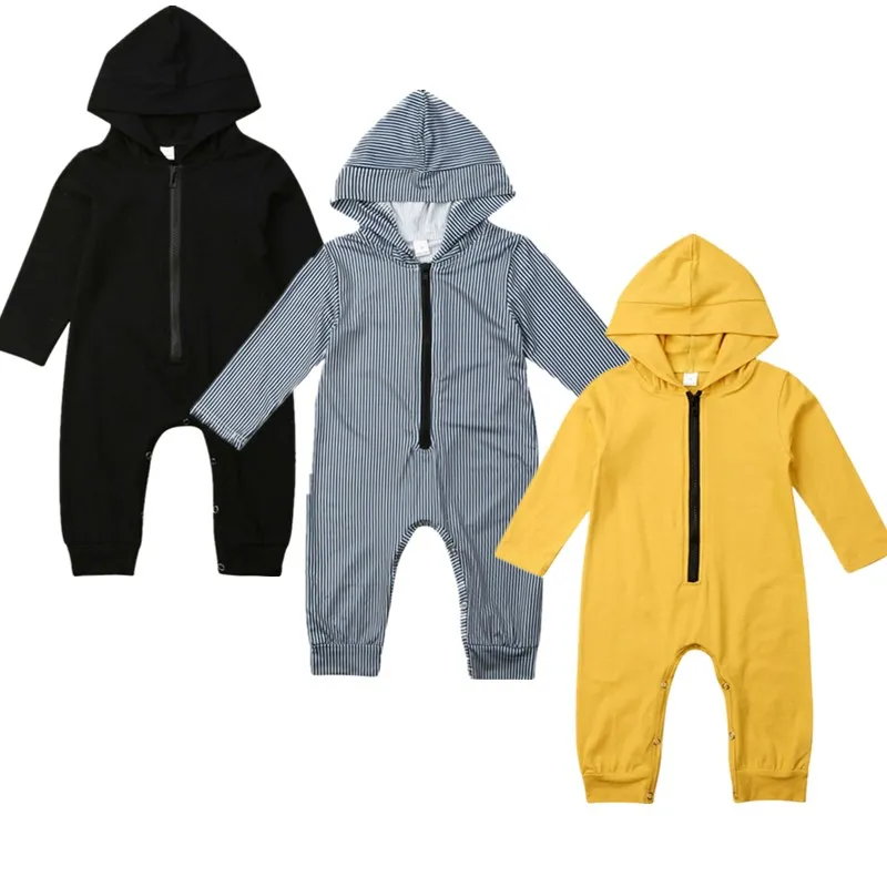 Комбинезон на молнии с длинным рукавом для новорожденных девочек и