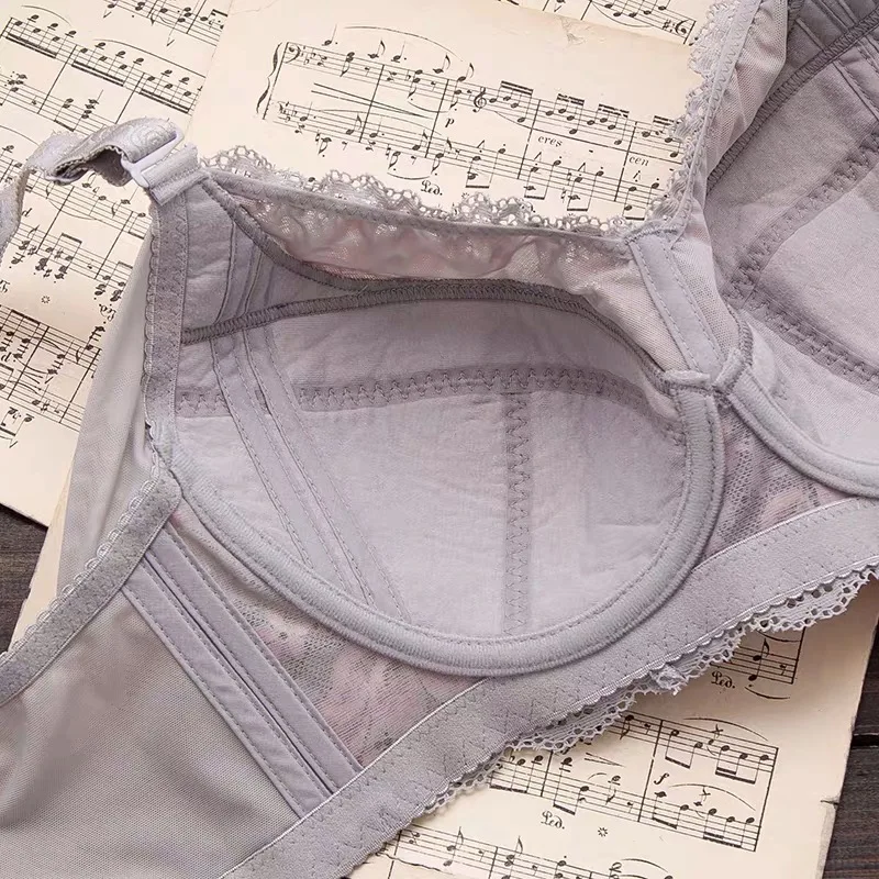 Women's Full coverage Underwired Lightly Lined lace bra Plus Size Minimizer bra 34 36 38 40 42 44 46 48 B C D E F G H