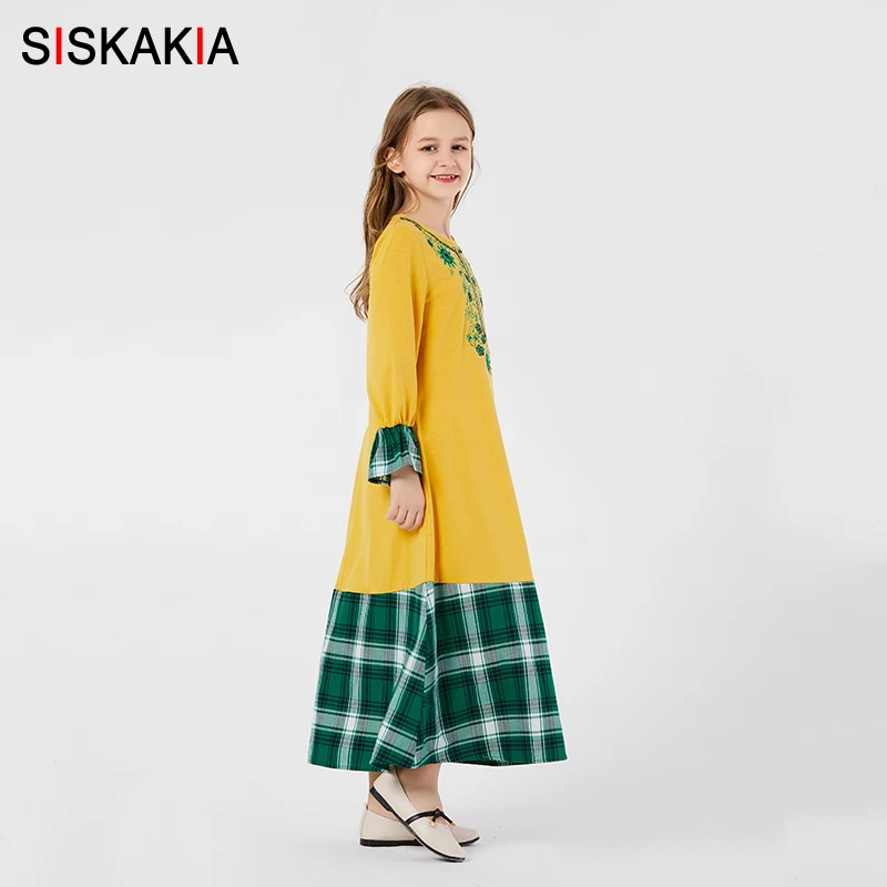 Мусульманское повседневное длинное платье новинка модная семейная одежда