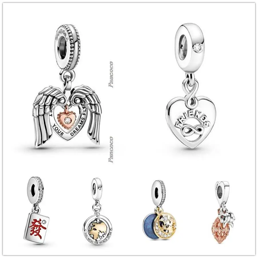

Original 925 Sterling Silver Spinning World Dangle Charm Beads Fit Women Pandora Bracelet & Necklace Jewelry