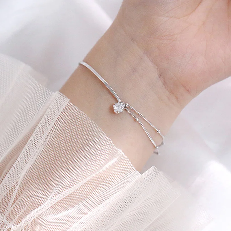 

Женский браслет из стерлингового серебра 925 пробы с подвеской в виде звезды, ювелирные изделия для рождественской вечеринки sl121