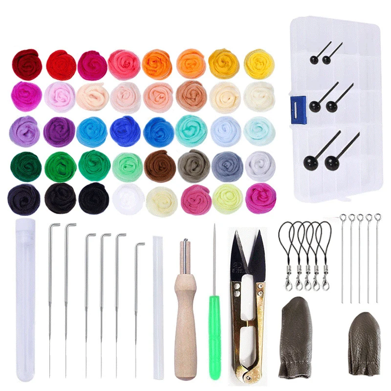 Needle Felting Kit Wool Tools Handmade Felt Set Fabric | Дом и сад