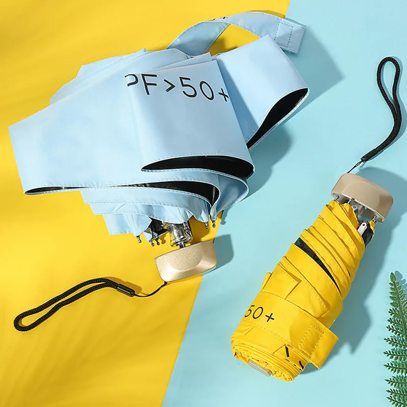

Ultra-light five folding umbrellas folding umbrellas mini pocket umbrellas creative vinyl sun umbrella