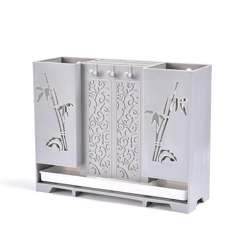 

Chopstick Storage Cage Wall-mounted Household Non-perforated Holder Drain Thickened Kitchen Tableware Soup Spoon Rack Box