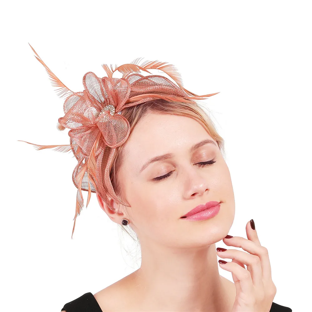 Очаровательный персиковый дамских свадьба волосы на заколках для наращивания