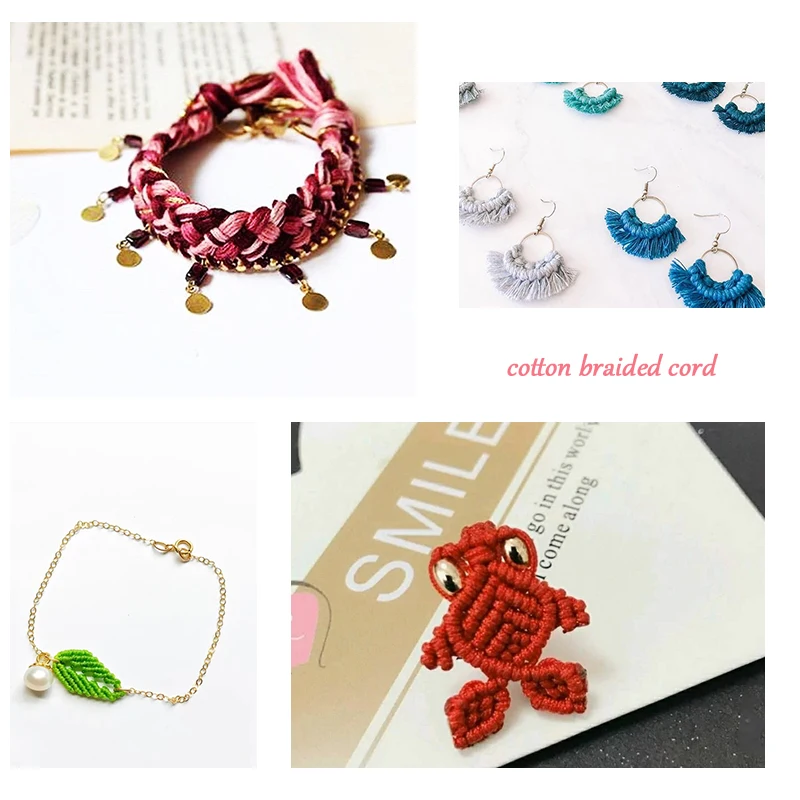 Градиентный цвет полиэстер хлопок плетеный шнур плетеная веревка нить для