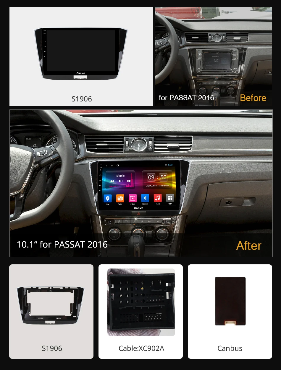 Ownice k3 k5 k6 Android 9.0 Octa Core 360 Panorama Optical Car DVD GPS Navi for Volkswagen passat 2016 Radio 4G SIM Card DSP | Автомобили